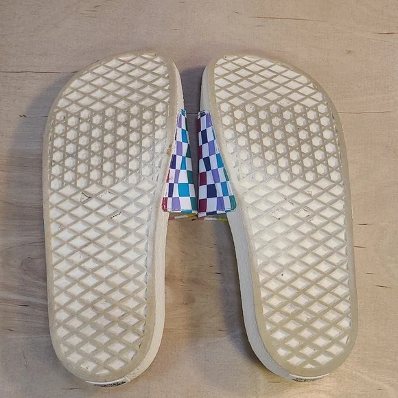 Vans La Costa Rainbow Checkerboard Multicolored Youth Flip-Flops Sandals - Picture 7 of 10